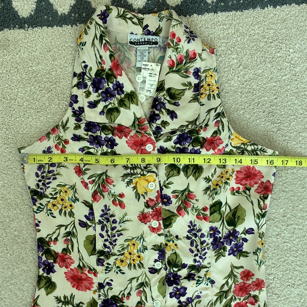 Vintage Contempo Casuals Floral Top - Picture 5 of 10